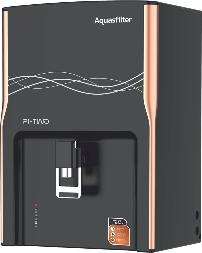 Pi-TWO water purifier with a dark front and copper side accents